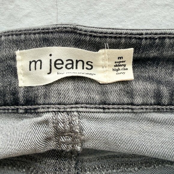 M Jeans Maurices Super Skinny High Rise Curvy Fit Gray Denim Jeans M Short - Picture 5 of 10